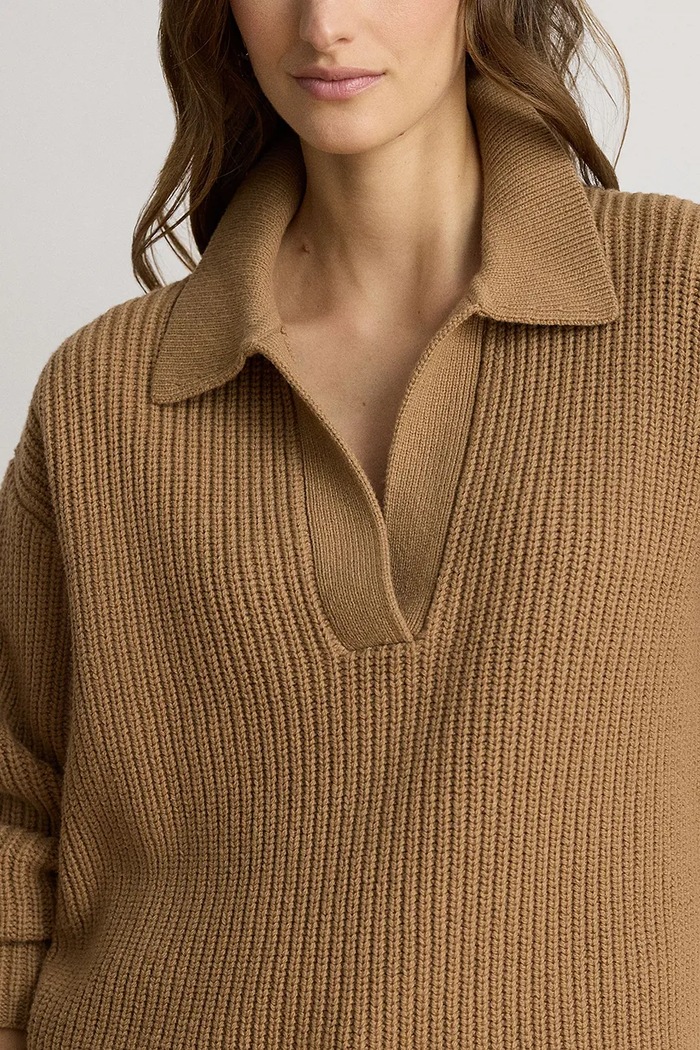 Sweter damski z wełną Lauren Ralph Lauren 200979676 brązowy