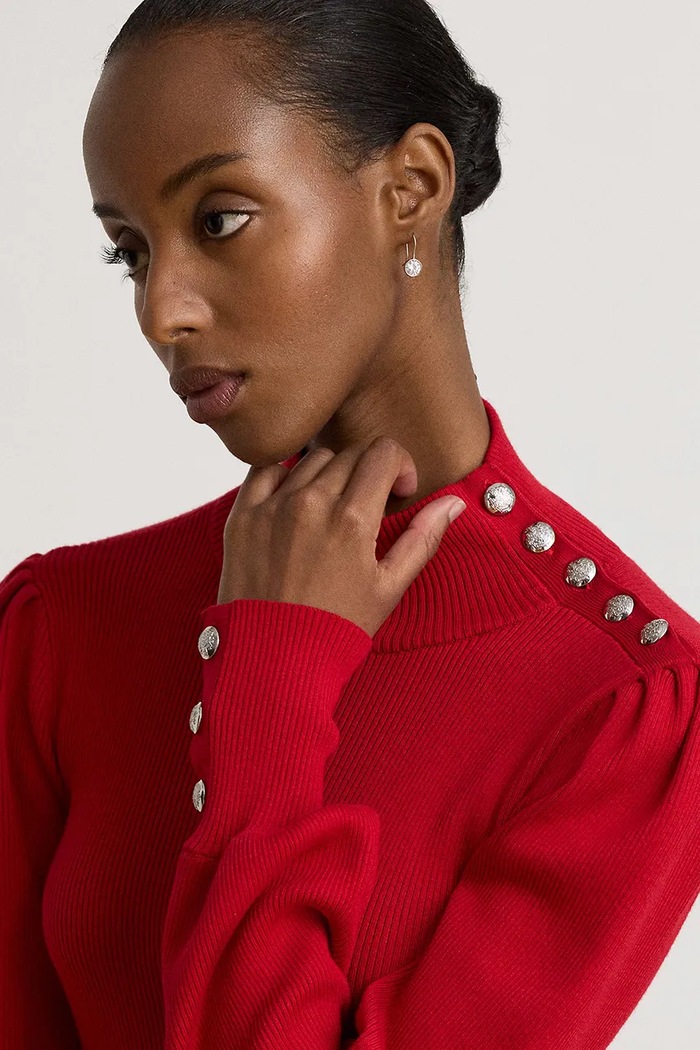 Sweter damski z bawełną Lauren Ralph Lauren 200882214 czerwony