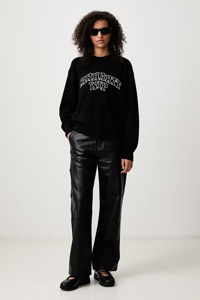 Carhartt WIP Limn Script Sweater sweter z bawełną damski I037183 czarny AW26