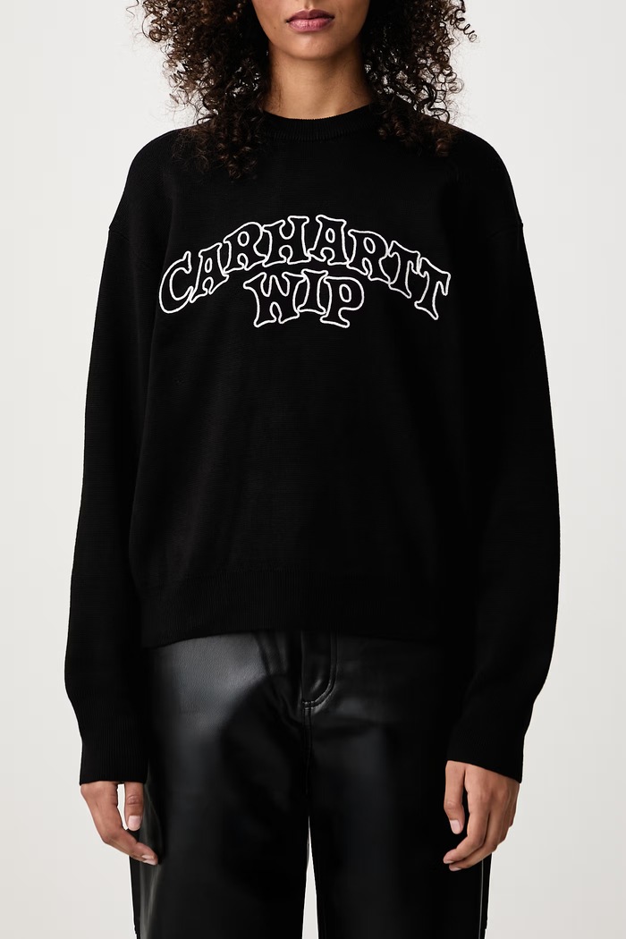 Limn Script Sweater sweter z bawełną damski Carhartt WIP czarny I037183