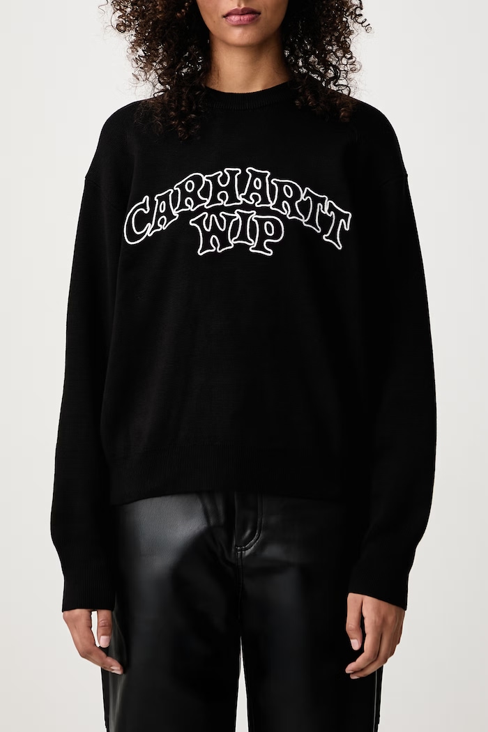 Limn Script Sweater sweter z bawełną damski Carhartt WIP czarny I037183