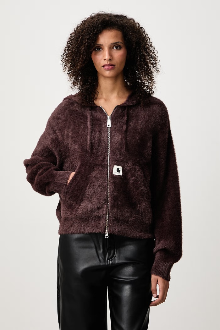 Carhartt WIP Maine Active Sweater Jacket cardigan con cotone da donna marrone I037037