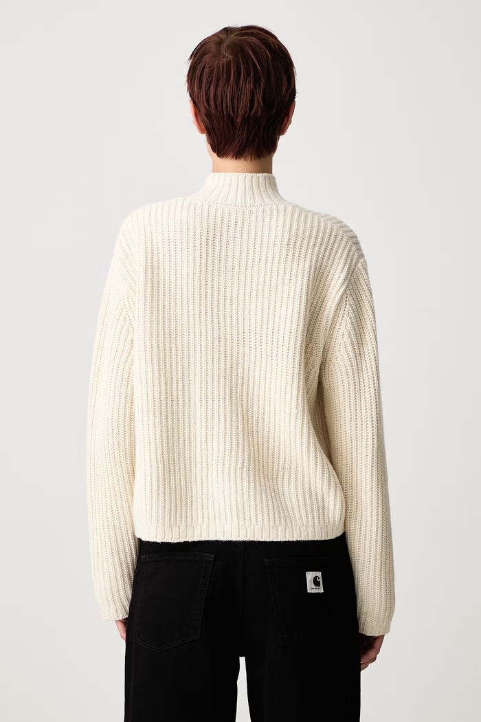 Одяг Carhartt WIP Detroit Half Zip Sweater светр з додаванням вовни жіночий I037036 бежевий
