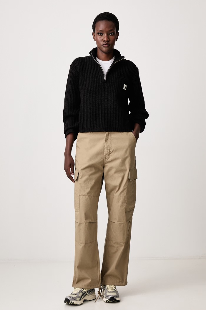 Carhartt WIP Detroit Half Zip Sweater with wool blend Women's I037036 black AW26