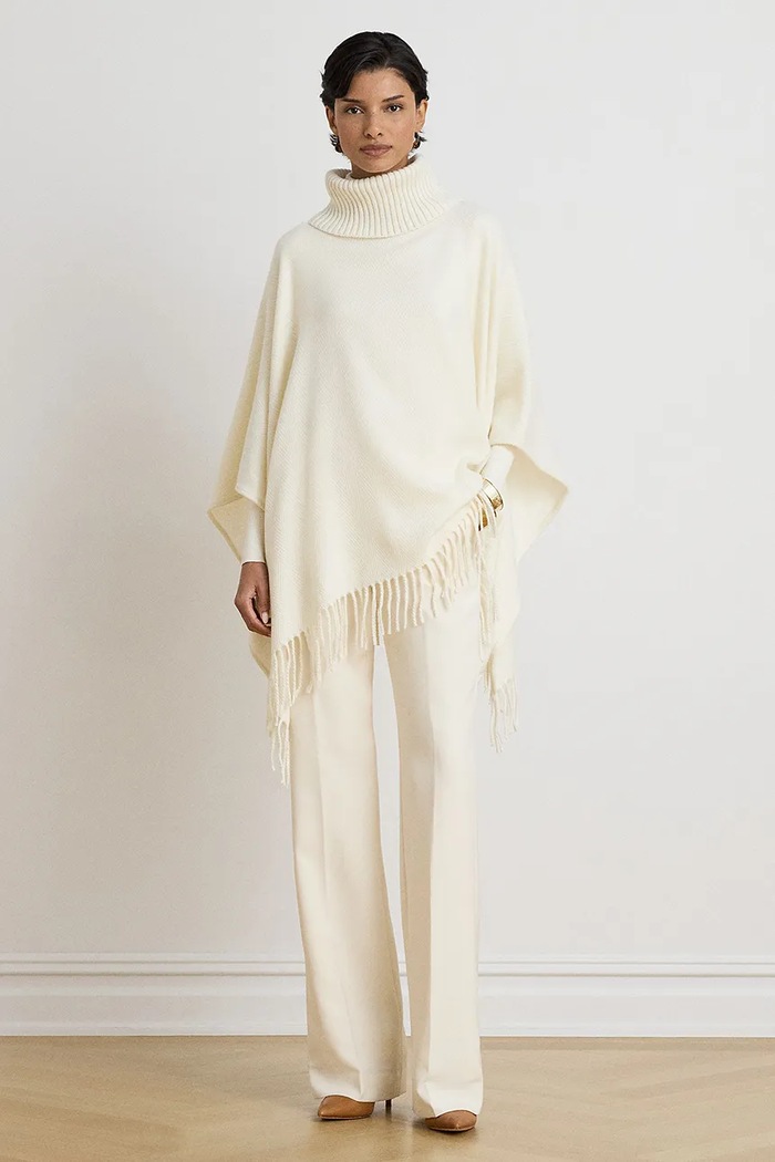 Lauren Ralph Lauren Szalik damski z wełną beżowy 454P23626