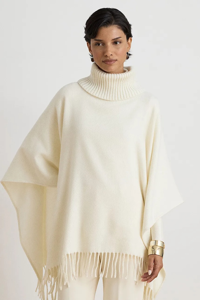 Akcesoria Lauren Ralph Lauren Szalik damski z wełną 454P23626 beżowy