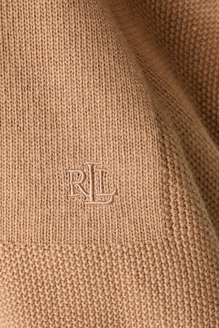 Kardigan damski z dodatkiem wełny Lauren Ralph Lauren beżowy 454P23614