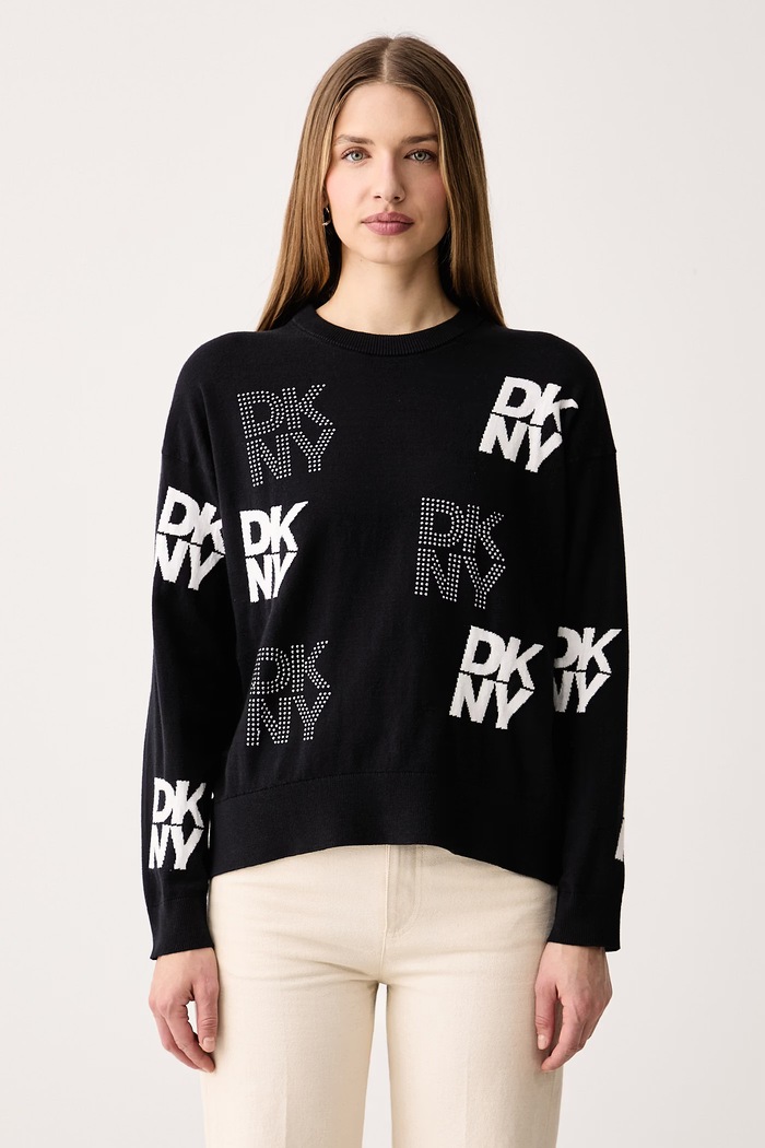 DKNY Sweter damski z bawełną czarny P6MSAF52