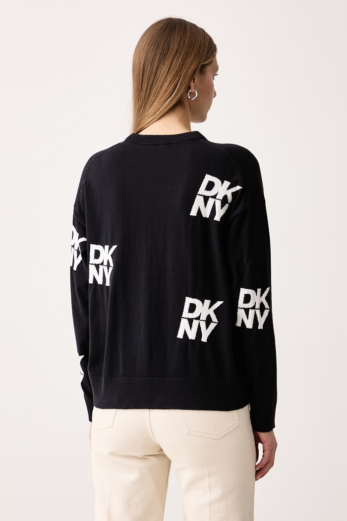 Odzież DKNY Sweter damski z bawełną P6MSAF52 czarny