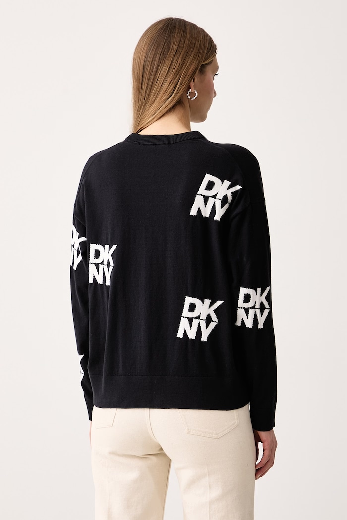 Odzież DKNY Sweter damski z bawełną P6MSAF52 czarny