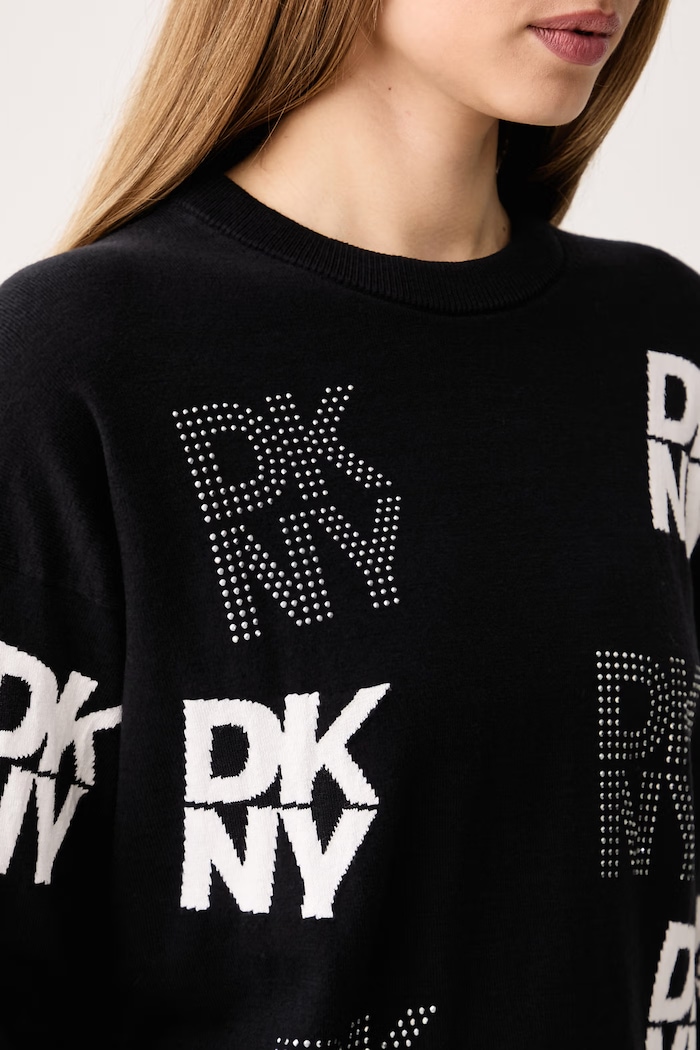 Sweter damski z bawełną DKNY P6MSAF52 czarny