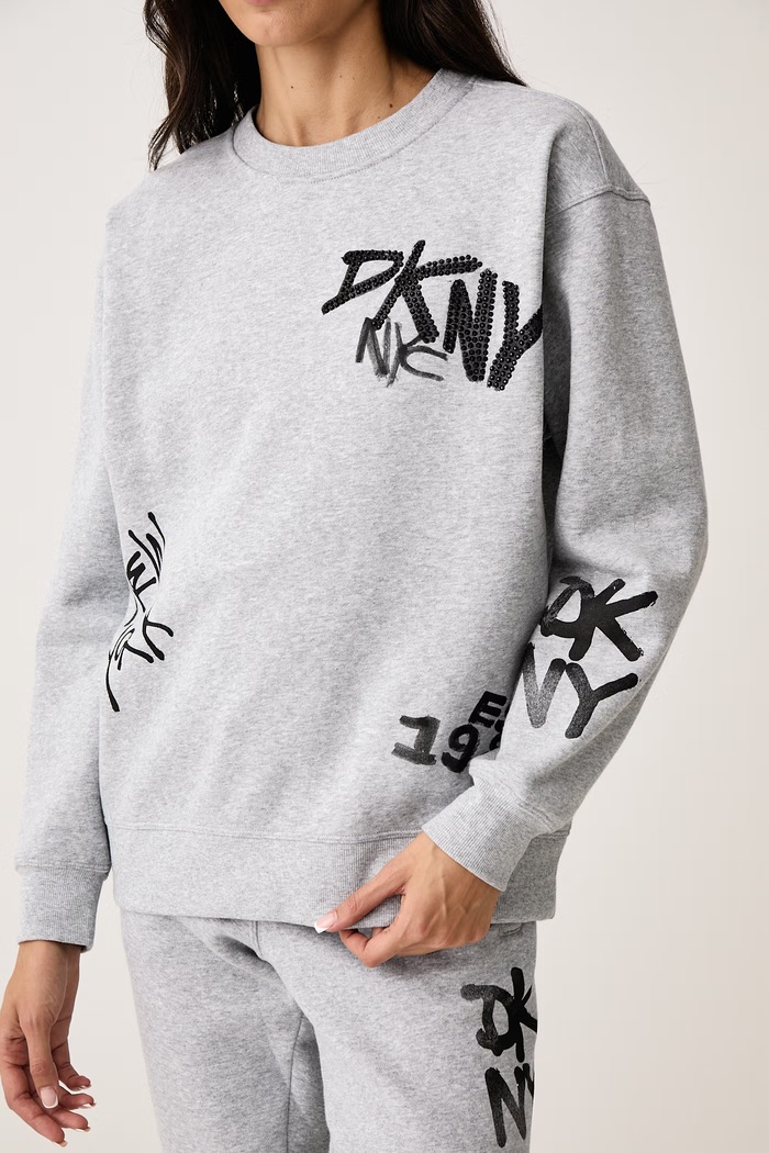 Bluza damska z bawełną DKNY DP6T1845 szary