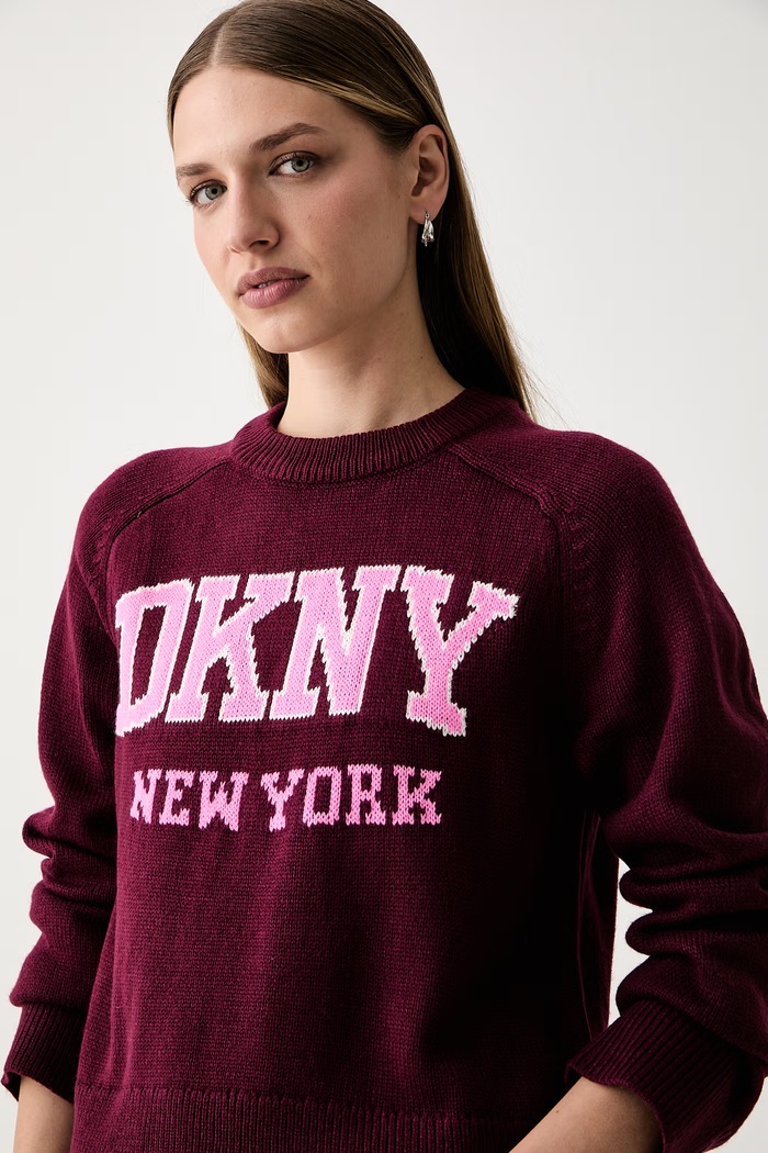 DKNY svetr dámský burgundské DJ6R0768