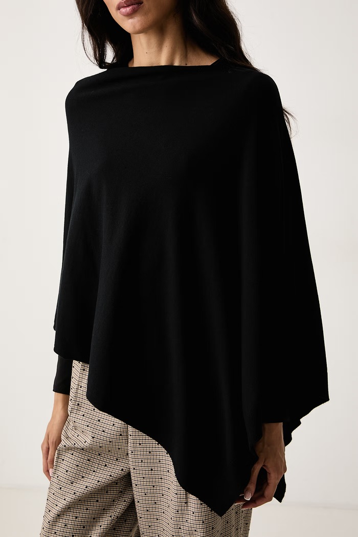 Poncho damskie z wiskozą DKNY DJ6R0981 czarny
