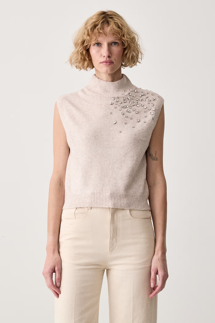 DKNY Kamizelka damska beżowy DJ6R0767