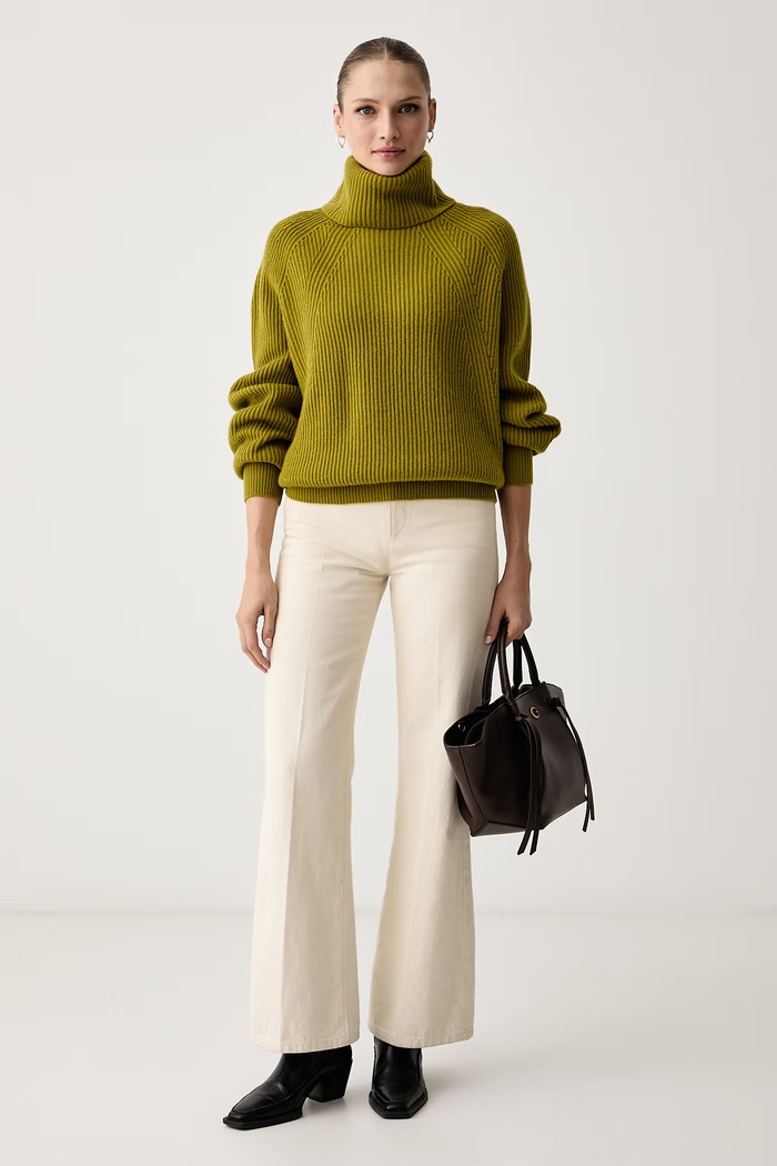 Max&Co. Sweter damski wełniany TEMPRA 2626366124200 zielony AW26