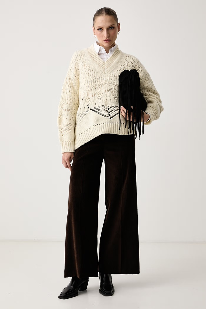 Max&Co. Sweter damski wełniany TUBO 2626366104200 beżowy AW26
