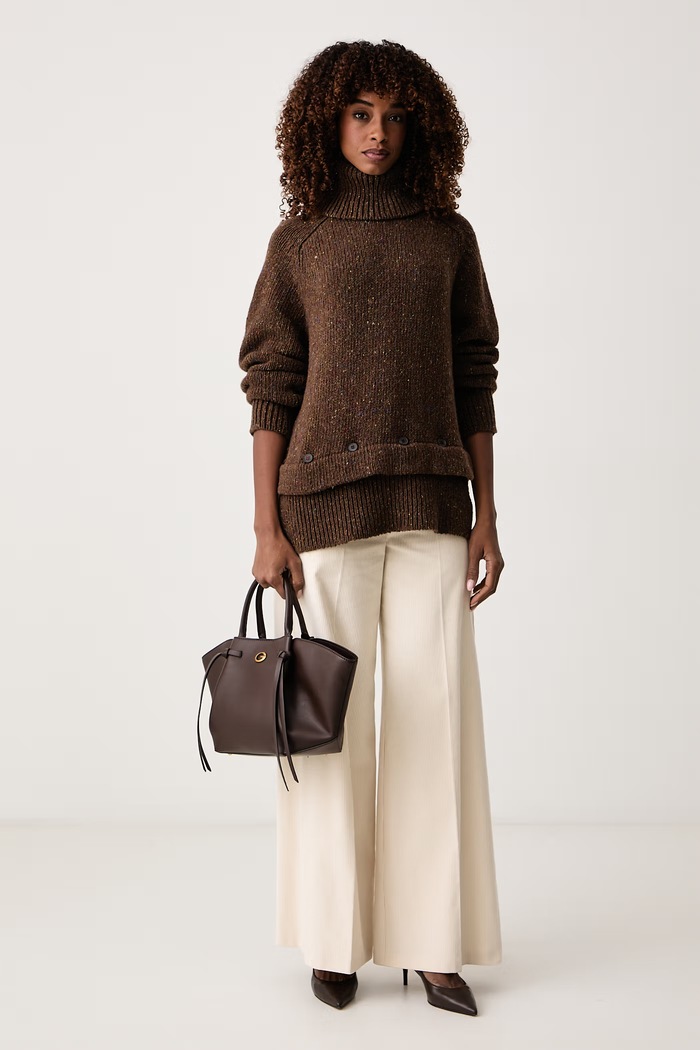 Max&Co. Sweter damski wełniany FILANTE 2626366084200 brązowy AW26