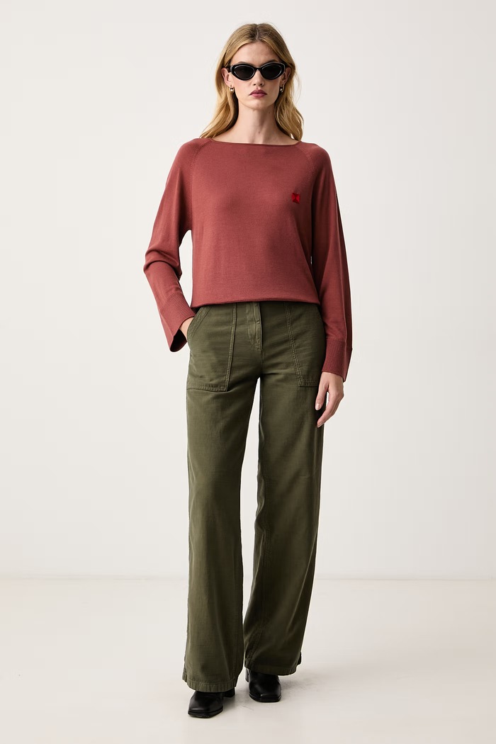 Max&Co. Sweter damski wełniany GUGLIA 2626366053200 brązowy AW26
