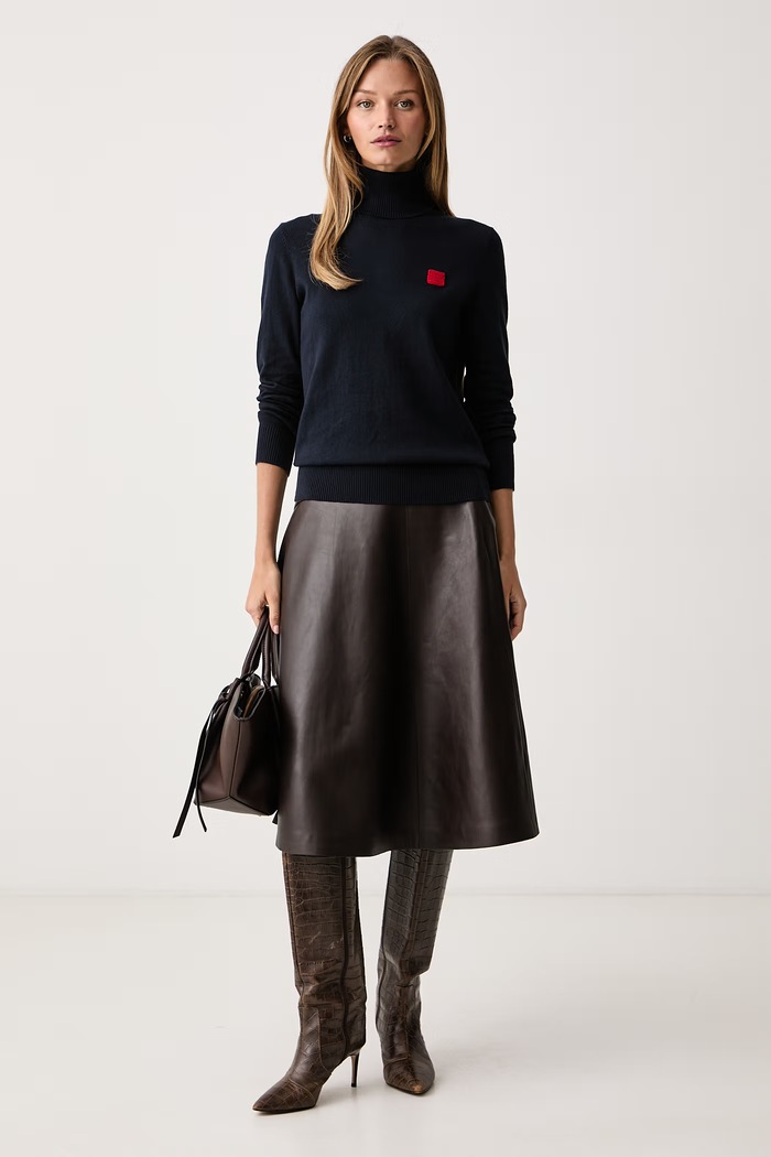 Max&Co. Sweter damski z dodatkiem kaszmiru QUADRO 2626366023200 granatowy AW26