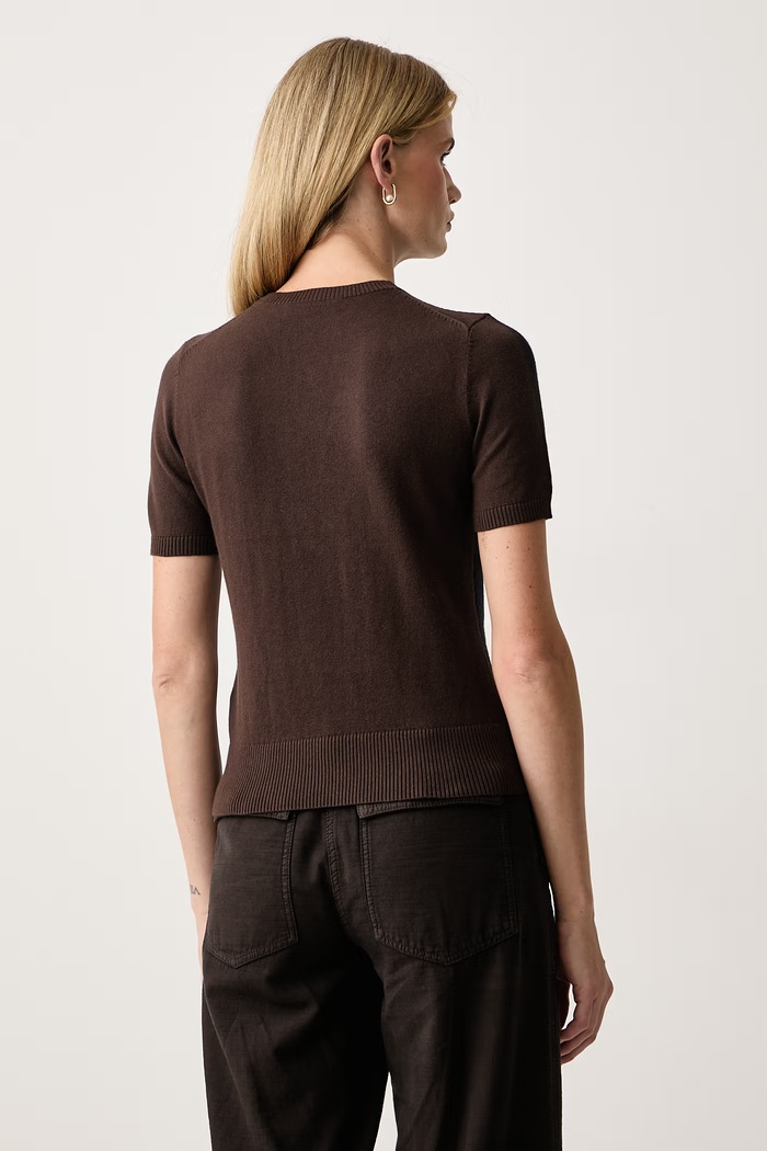 Odzież Max&Co. T-shirt swetrowy damski bawełniany z elastanem CHENZIA 2626366013200 granatowy
