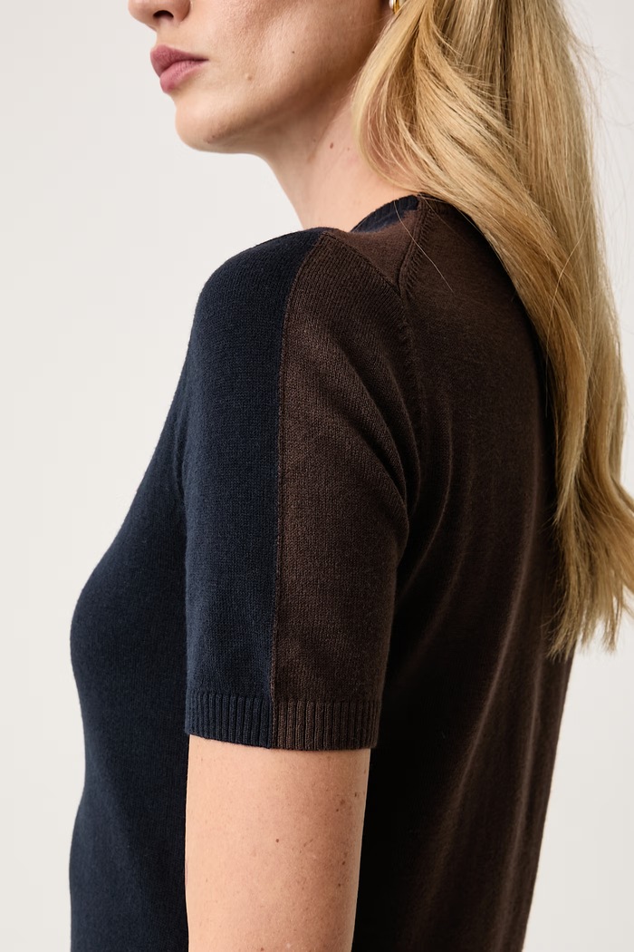 T-shirt swetrowy damski bawełniany z elastanem CHENZIA Max&Co. 2626366013200 granatowy
