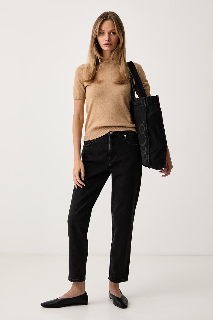 Max&Co. T-shirt swetrowy damski bawełniany z elastanem CHENZIA 2626366013200 beżowy AW26
