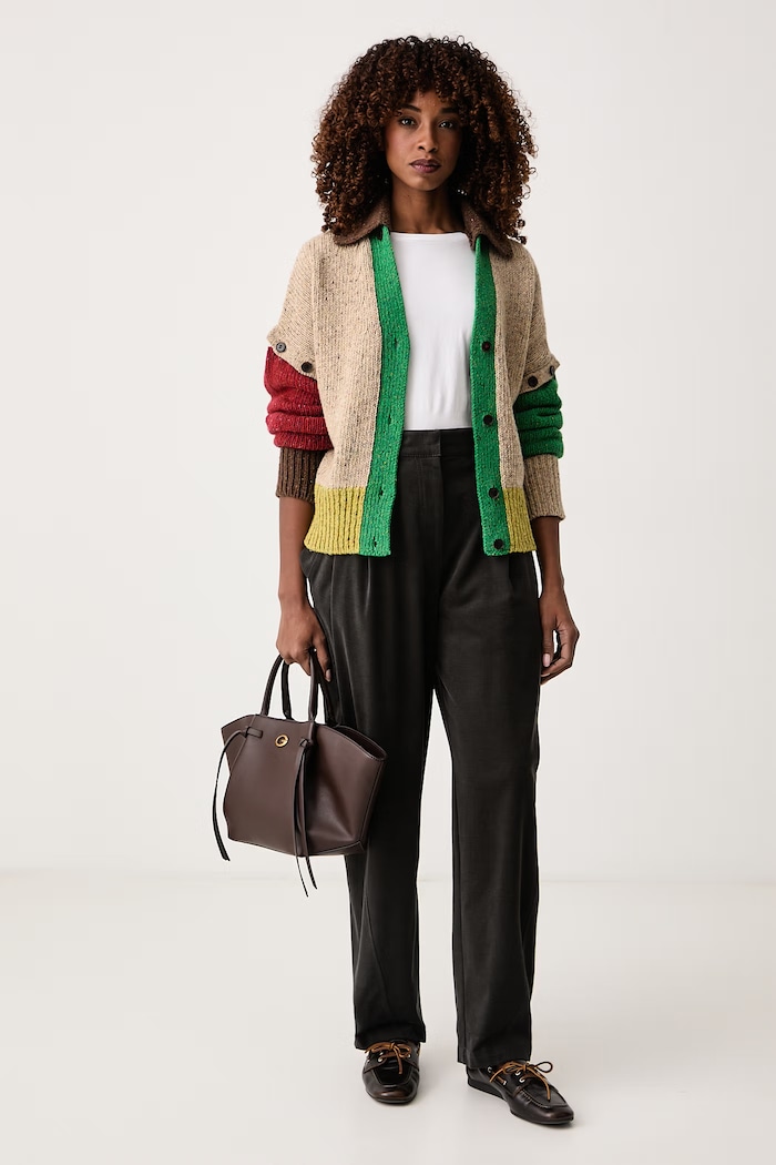 Max&Co. Kardigan damski wełniany FIABE 2626346034200 beżowy AW26