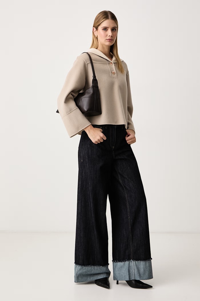 Max&Co. Krótki płaszcz damski wełniany VISCHIO 2626086093200 beżowy AW26