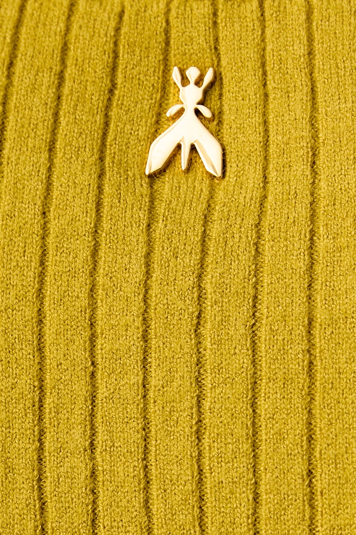 Sweter damski z dodatkiem wełny Patrizia Pepe żółty 2K0096.K7S0