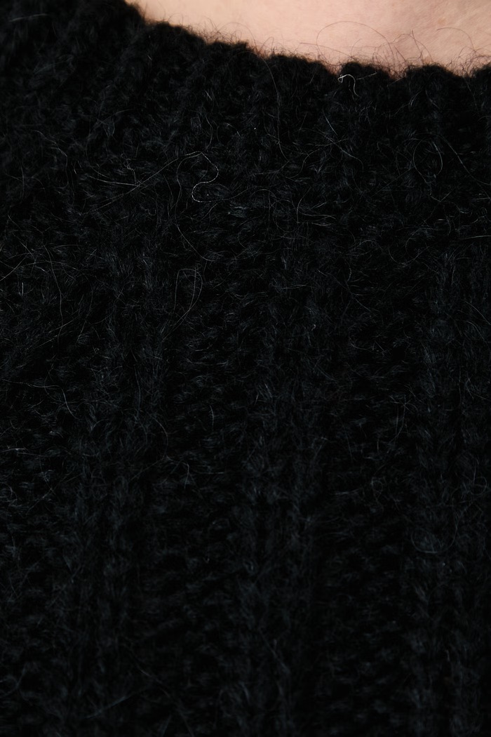 Sweter damski z dodatkiem wełny Patrizia Pepe czarny 2K0093.KK033
