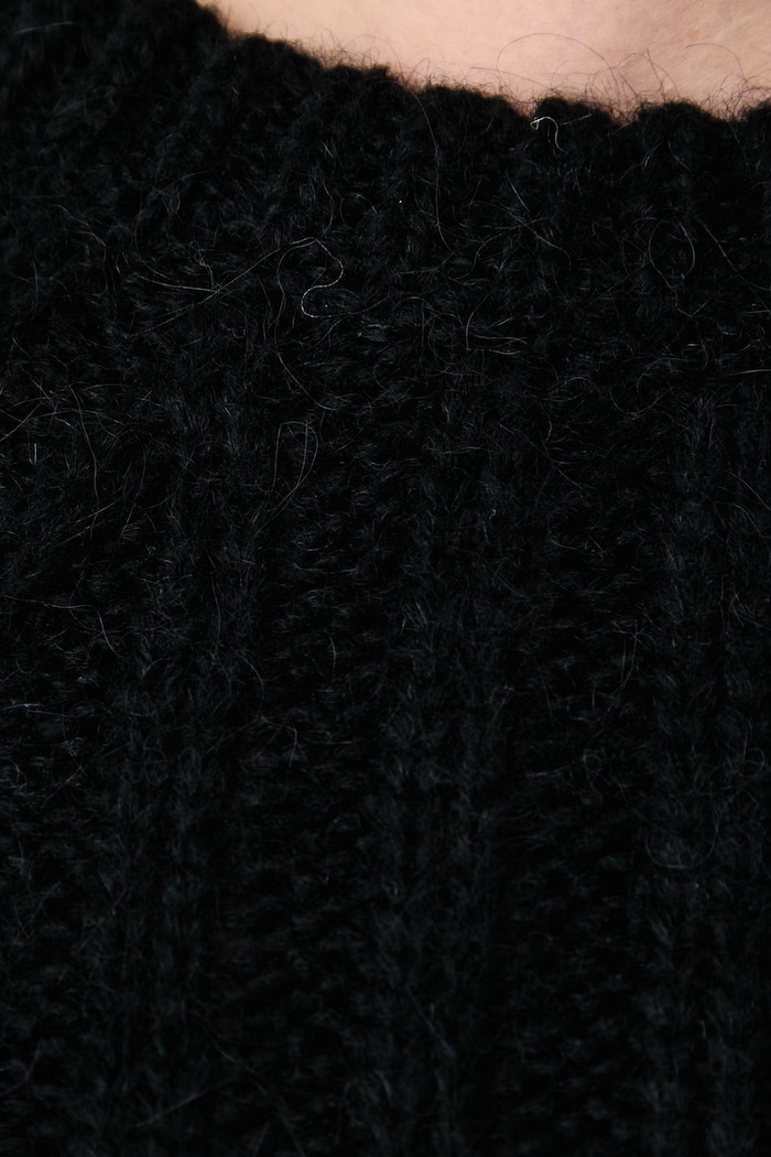 Sweter damski z dodatkiem wełny Patrizia Pepe czarny 2K0093.KK033