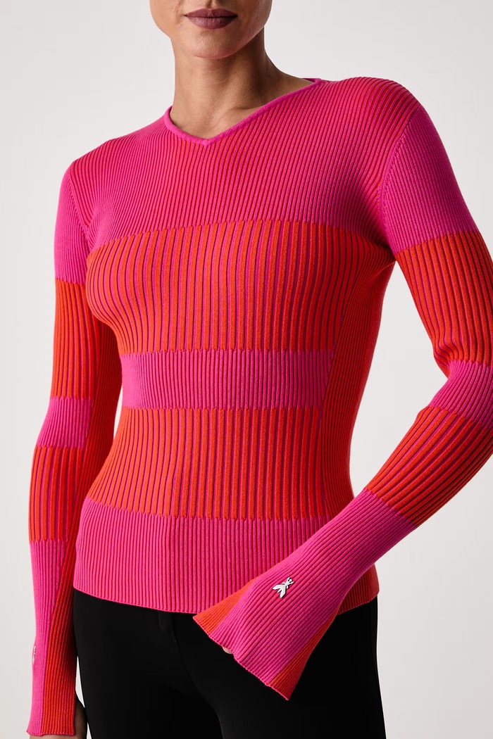 Sweter damski z wiskozą Patrizia Pepe 2K0089.KK032 różowy