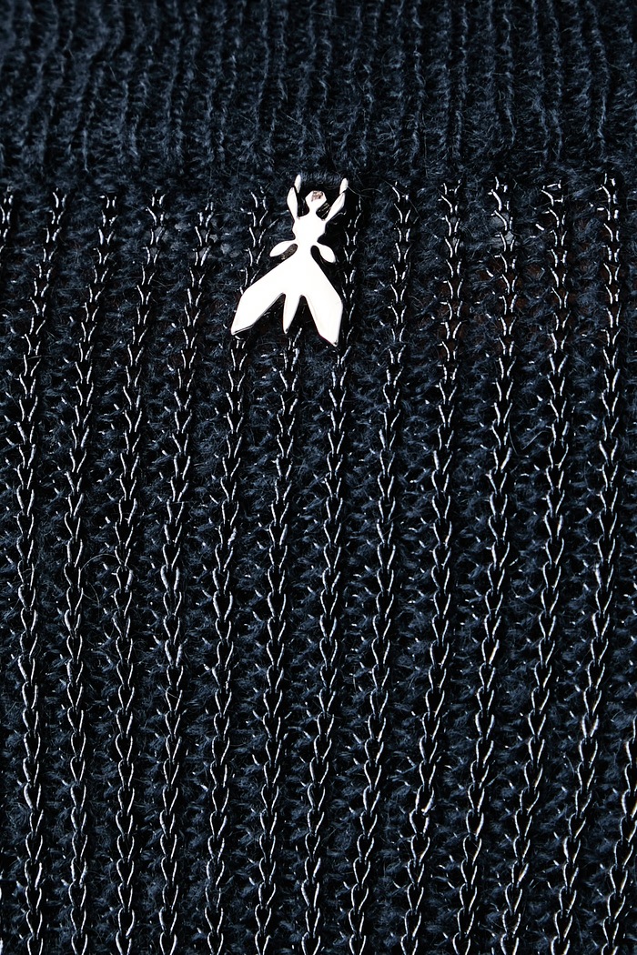 Sweter damski z dodatkiem wełny Patrizia Pepe granatowy 2K0088.KK031