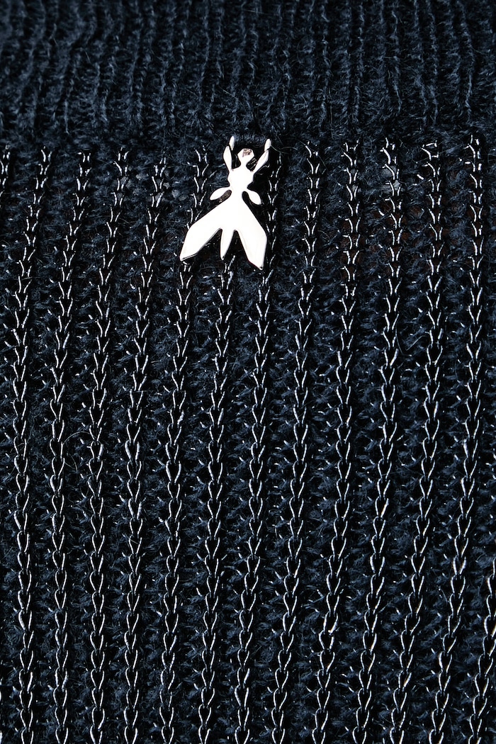 Sweter damski z dodatkiem wełny Patrizia Pepe granatowy 2K0088.KK031