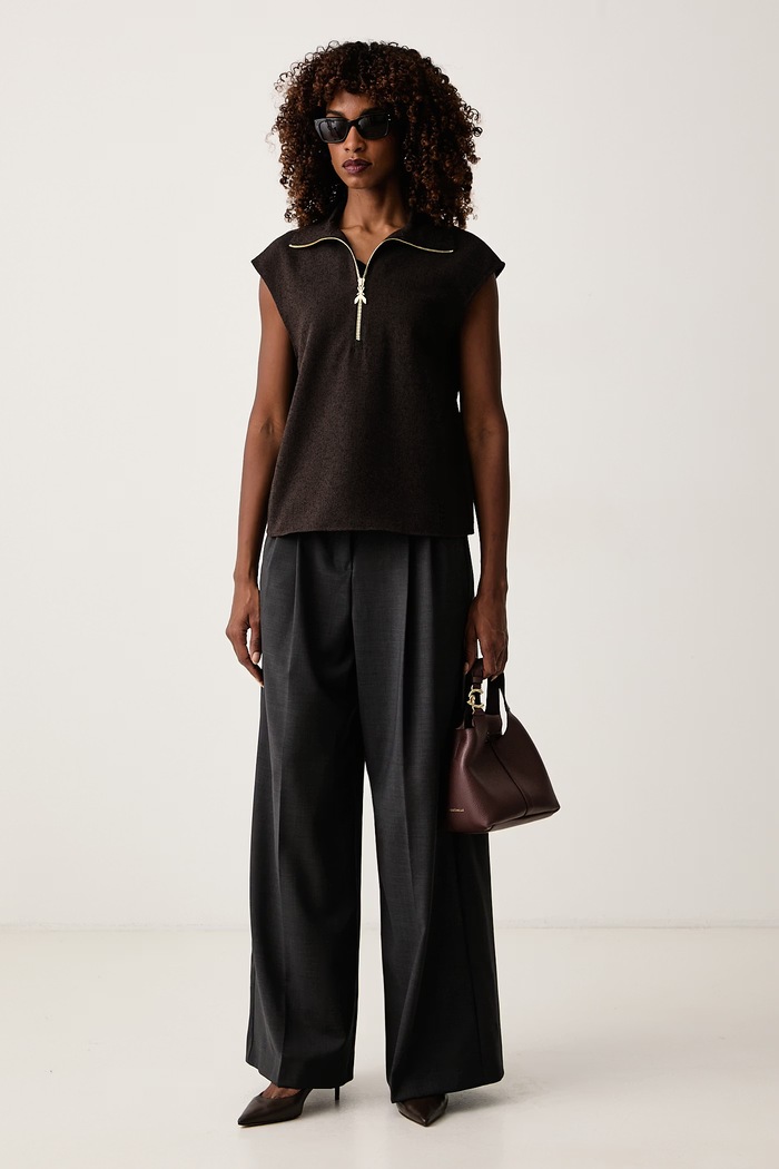 Patrizia Pepe Bluzka damska 2C0059.C0277 brązowy AW26