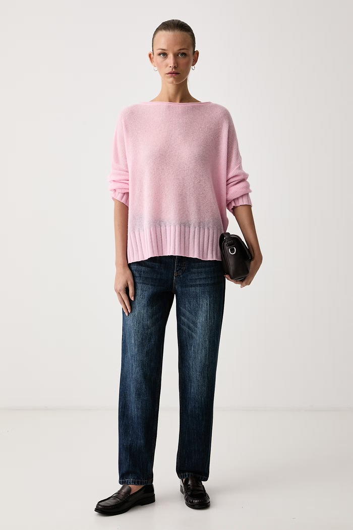 Max&Co. Sweter damski z wełną STAMPA 2626366091200 różowy AW26