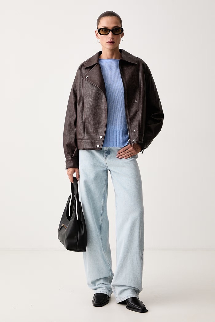 Max&Co. Sweter damski z wełną STAMPA 2626366091200 niebieski AW26