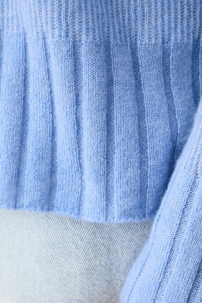 Sweter damski z wełną STAMPA Max&Co. niebieski 2626366091200