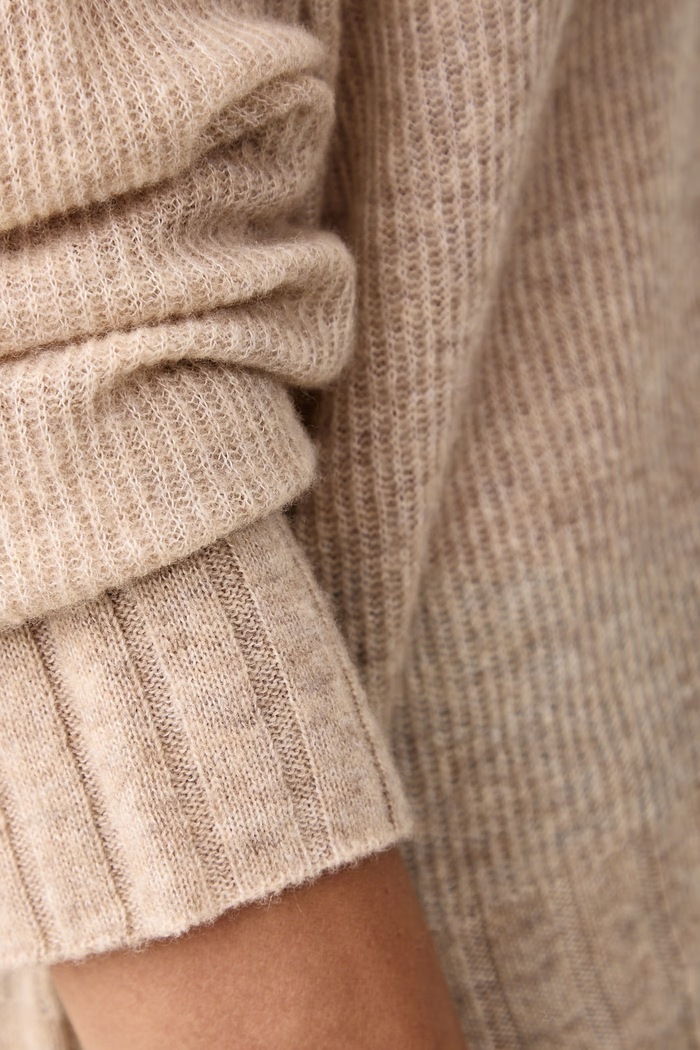 Sweter damski z wełną STAMPA Max&Co. beżowy 2626366091200