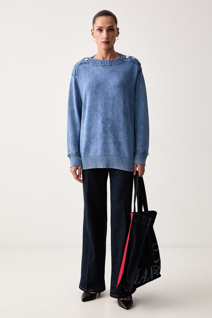 Max&Co. Sweter damski bawełniany TEISMO 2626366061200 niebieski AW26
