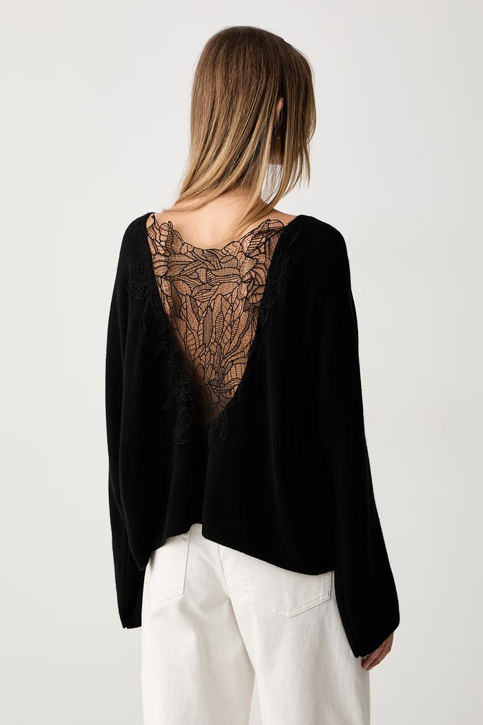 Odzież ViCOLO sweter damski z wełną 7AC7079 czarny