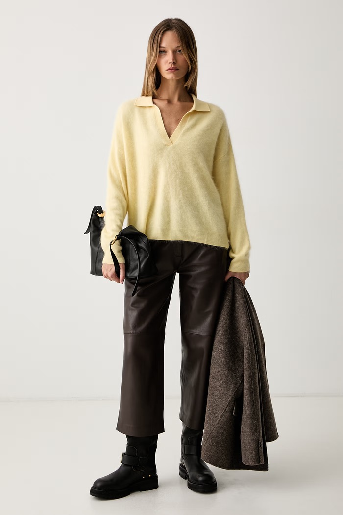 ViCOLO sweter damski wełniany 2AC2081 żółty AW26