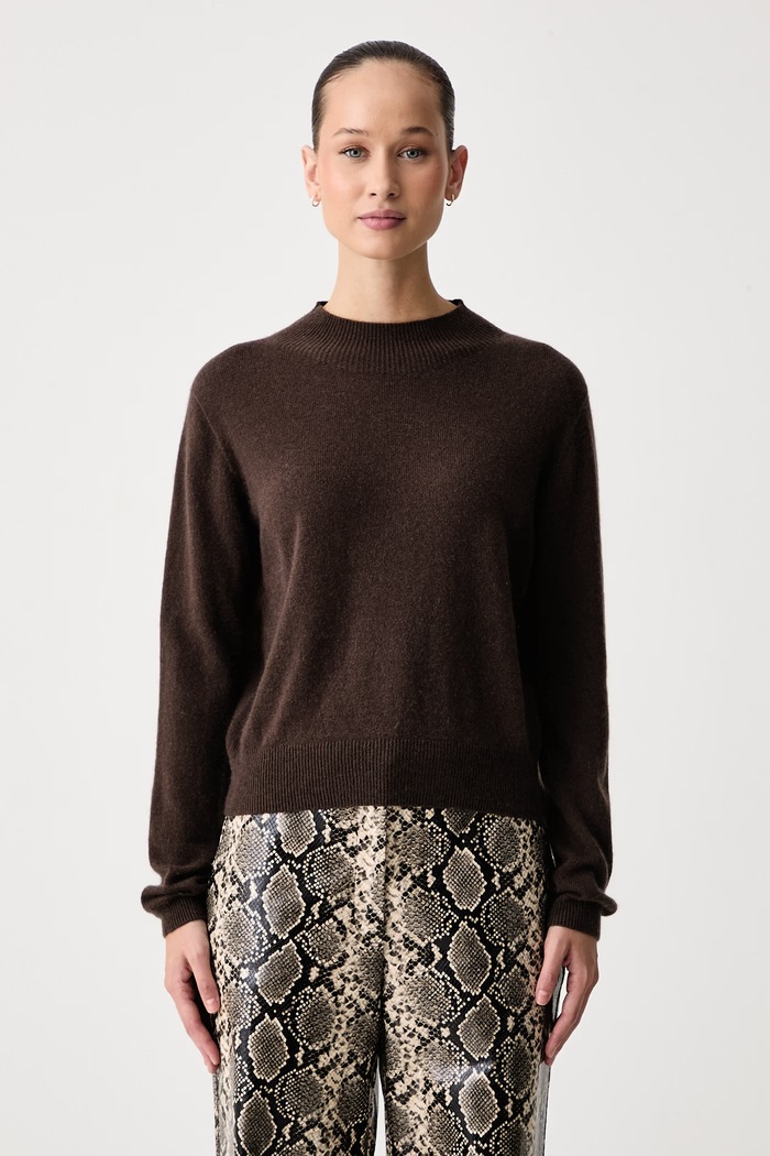 Kaos Sweter damski kaszmirowy brązowy SIHKT013