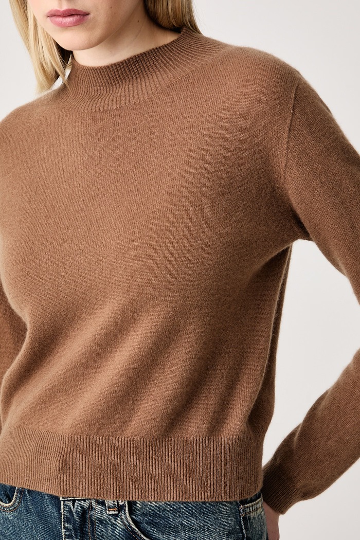 Sweter damski kaszmirowy Kaos SIHKT013 brązowy