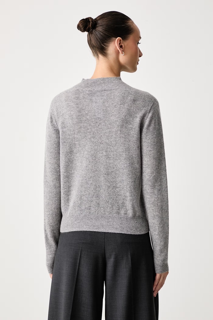Odzież Kaos Sweter damski kaszmirowy SIHKT013 szary