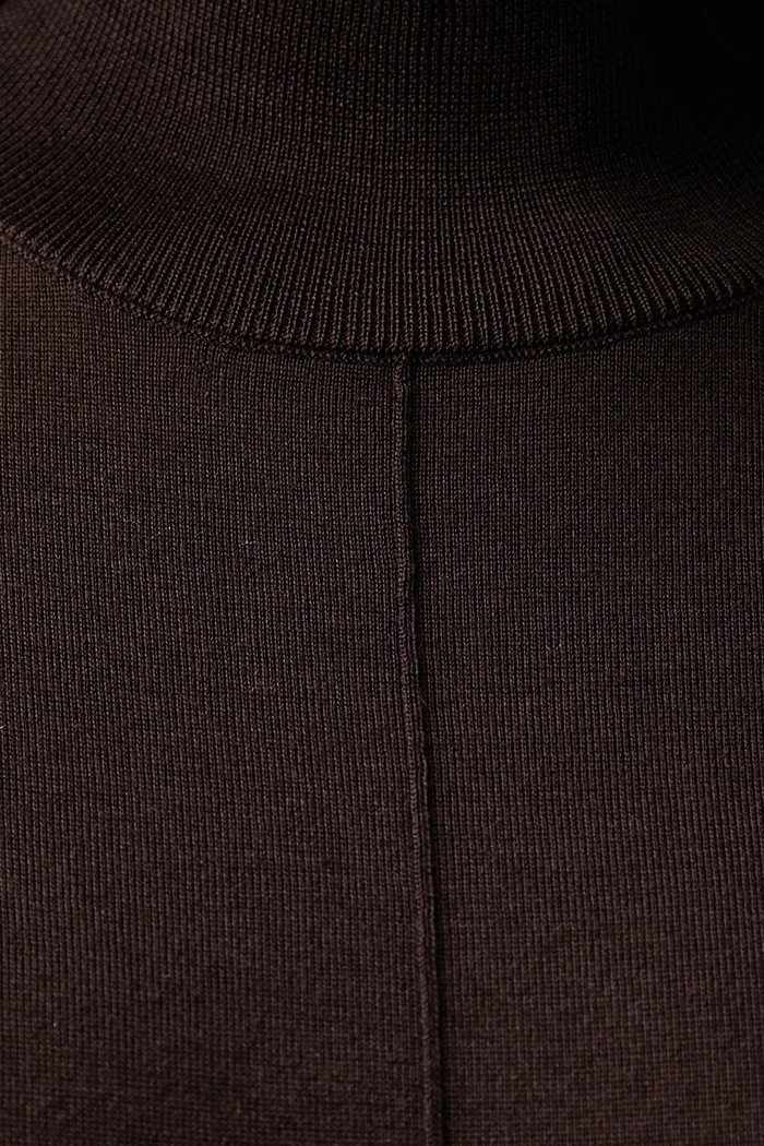 Sweter damski wełniany Kaos brązowy SI1NT061