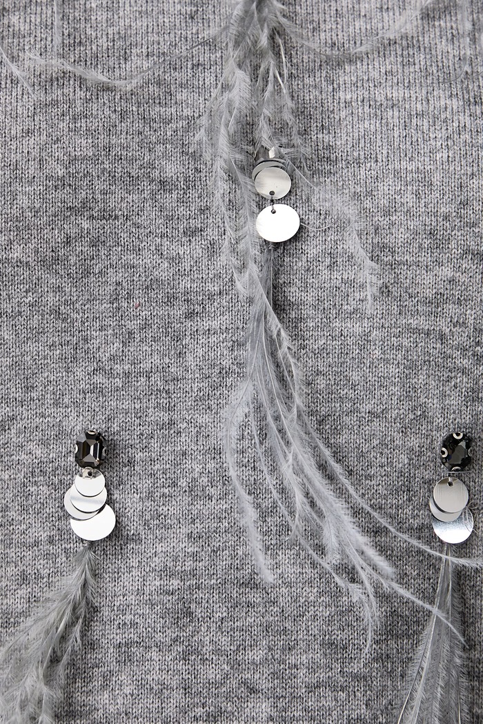 Sweter damski z wełną Kaos szary SI1NT050