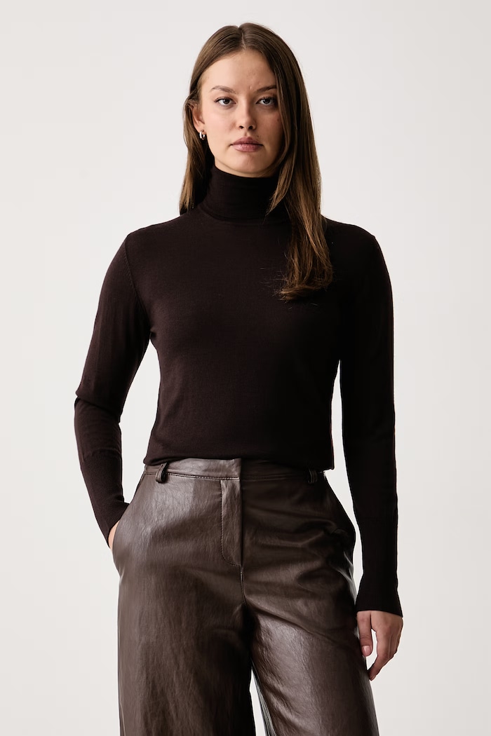 Kaos Golf damski wełniany brązowy SI1NT046