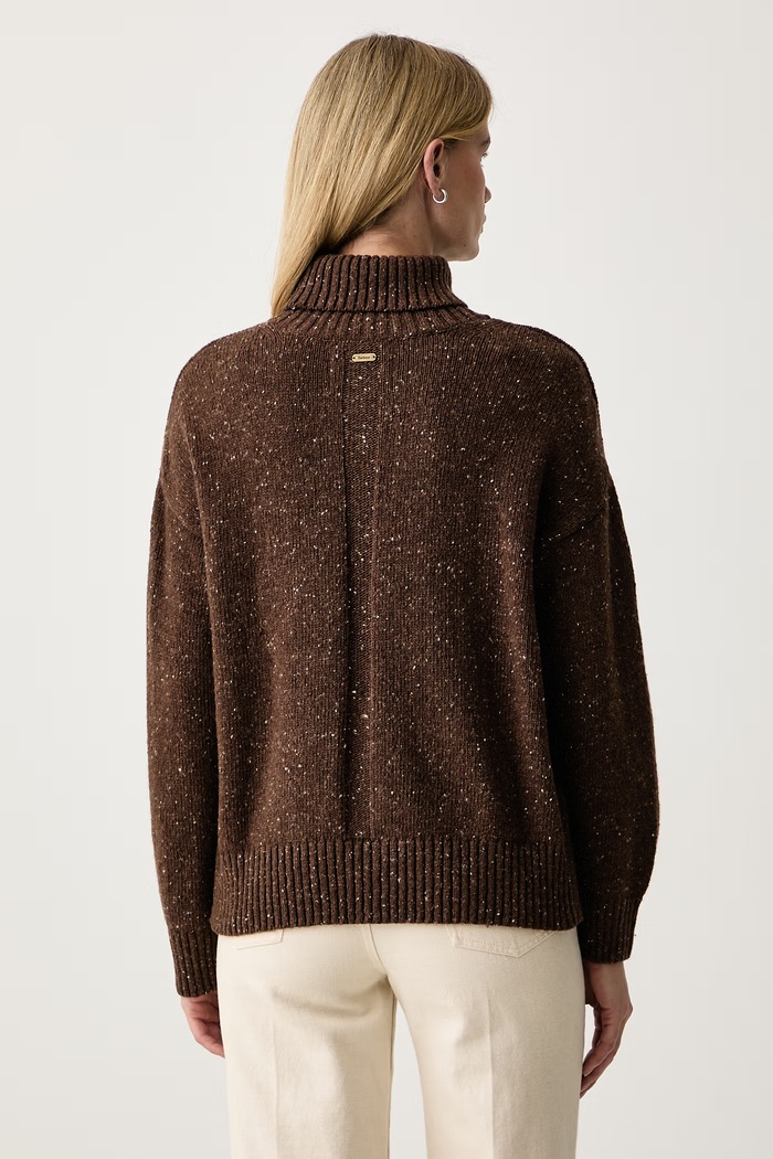 Odzież Barbour Sweter damski z wełną Stanford LKN1864 brązowy